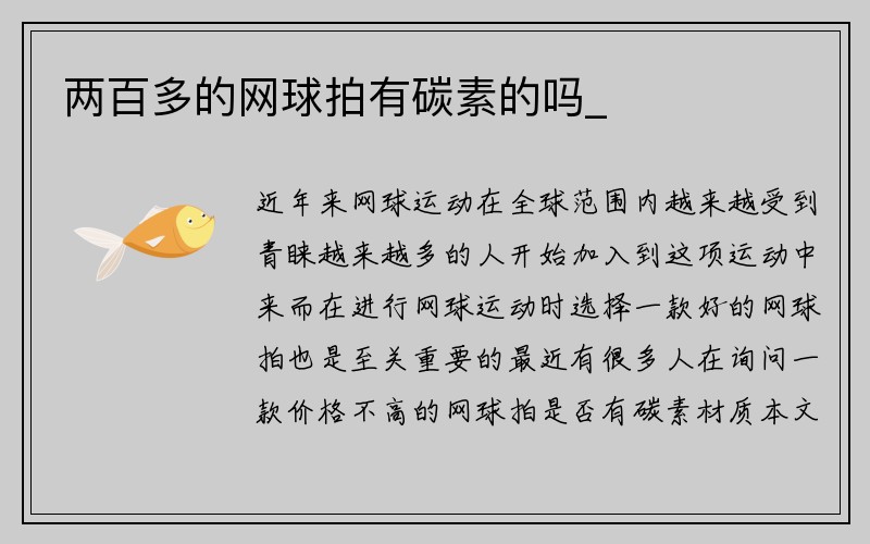 两百多的网球拍有碳素的吗_