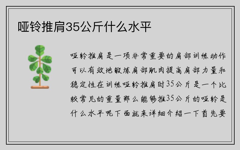 哑铃推肩35公斤什么水平