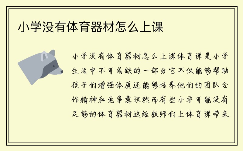 小学没有体育器材怎么上课